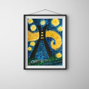 A starry night in lekki framed